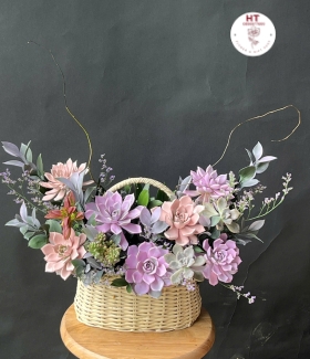 GIỎ SEN ĐÓ PASTEL
