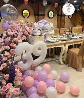 TRANG TRI TIỆC SN TÔNG HỒNG TÍM