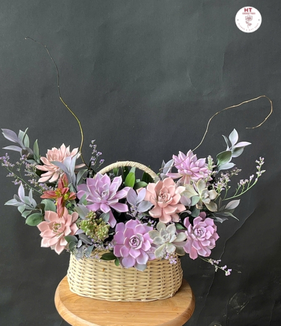 GIỎ SEN ĐÓ PASTEL